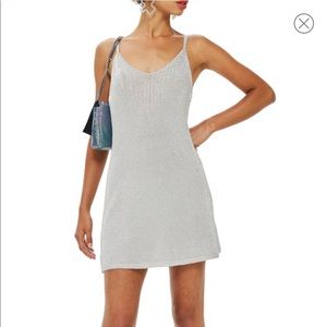 Topshop Metallic Sweater Dress